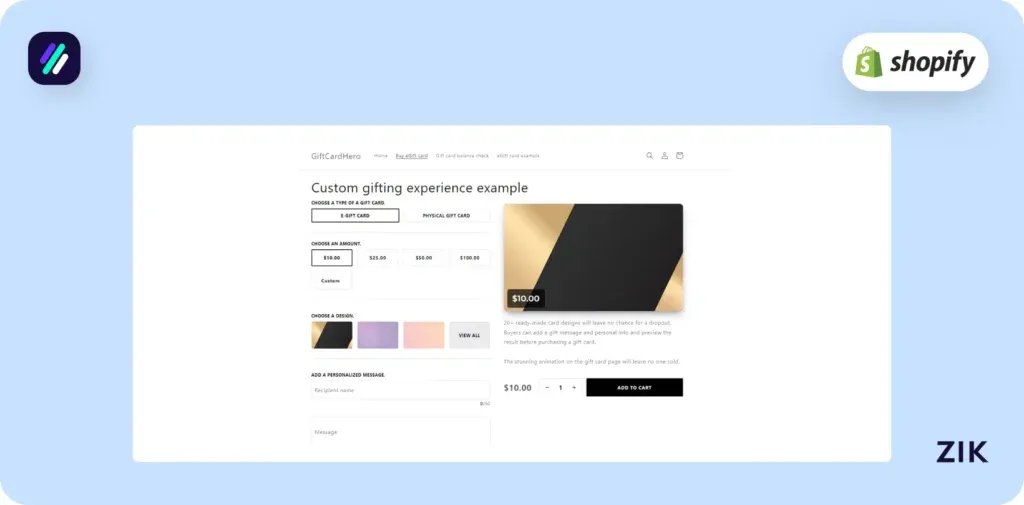 Create gift cards
