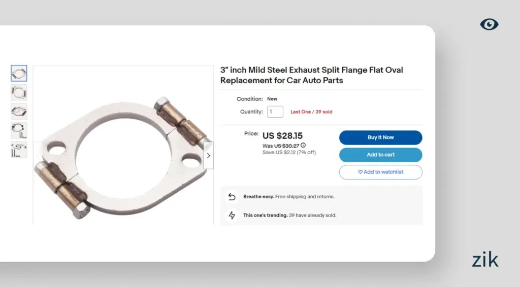 Mild Steel Exhaust Split Flange Flat Oval Replacement for Car Auto Parts