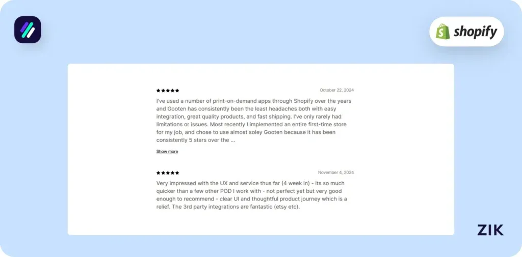Print on Demand Apps Gooten reviews