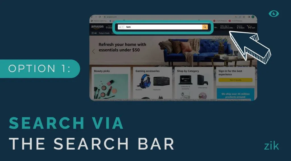 Search via the Search Bar