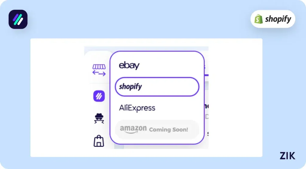set the marketplace to Shopify