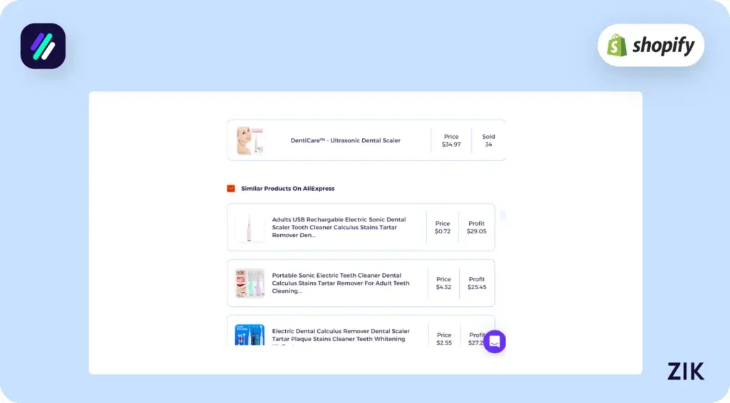 ultrasonic dental scanner with a selling price of $34.97