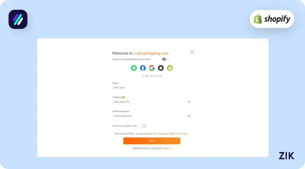Create a CJ Dropshipping Account