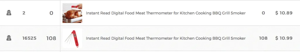 Selling the same product and at a similar price but with much higher sales
