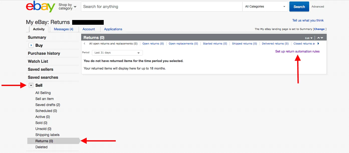 Set up return automation rules