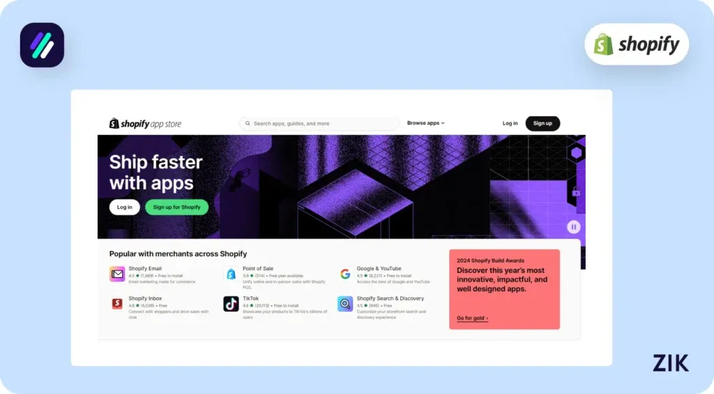 Shopify App Store offers up to 6,000 third-party apps