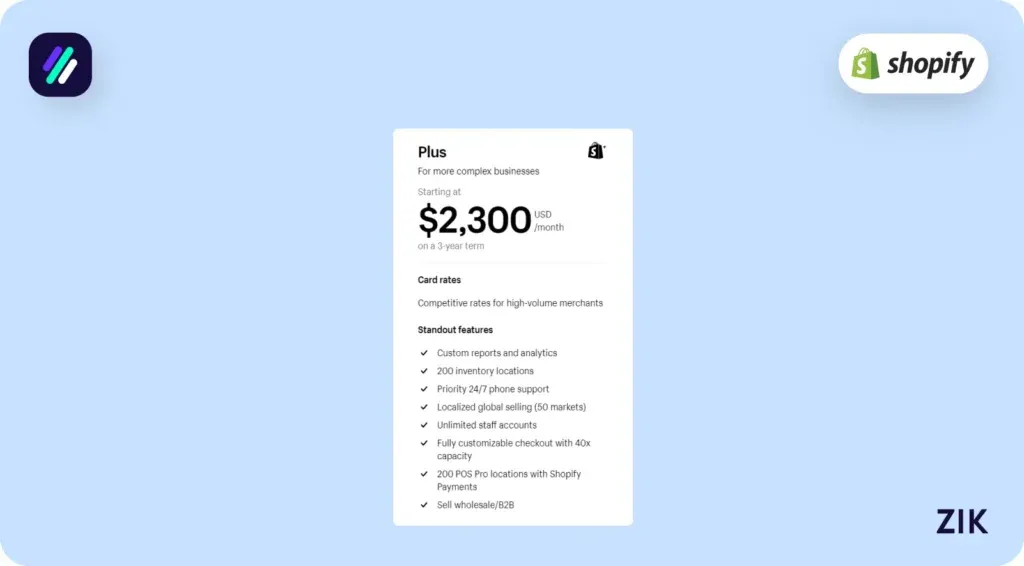 Shopify Plus Plan

