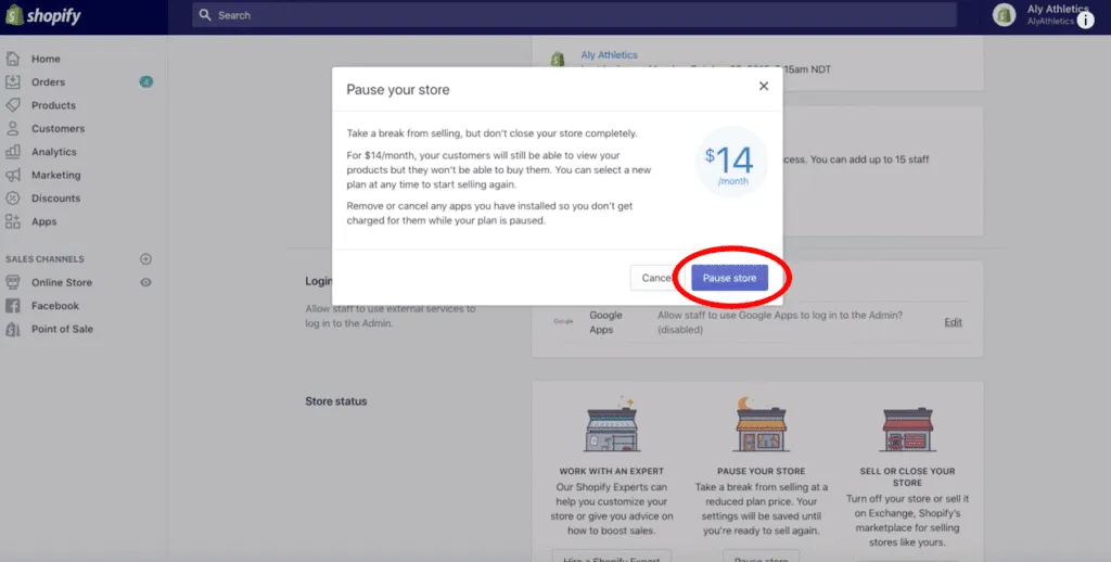 click Pause Your Store