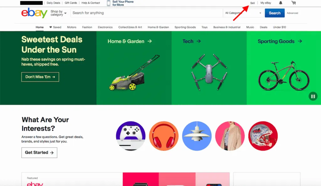 click the “sell” button in the top right