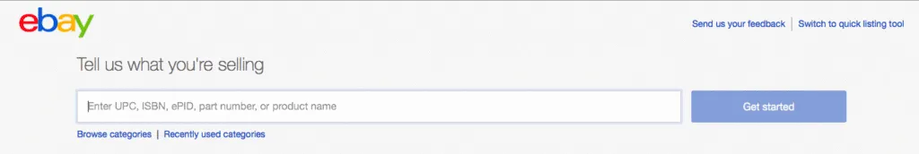 typing the name of the product you want to sell