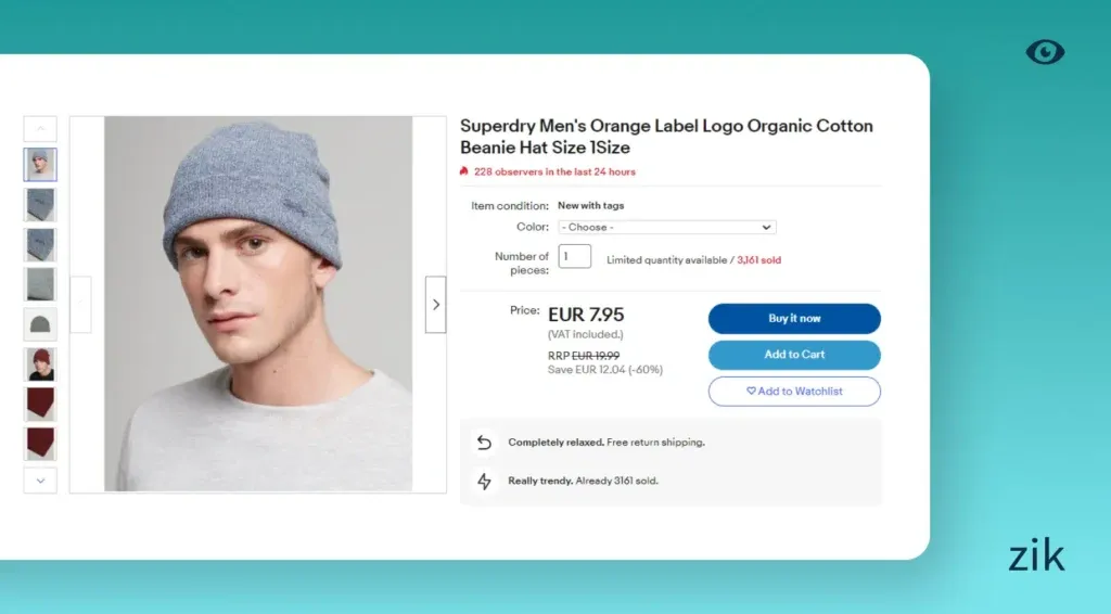 Analyze german product using zik analytics
