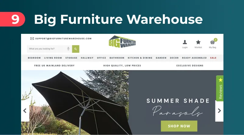 Big Furniture Warehouse UK dropshipping furniture supplier