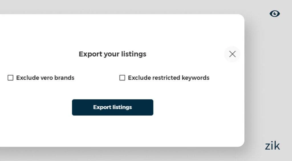 Export listings