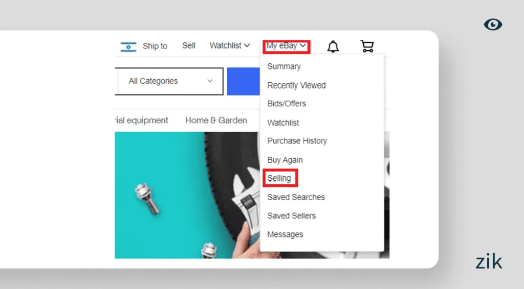 Open your eBay account