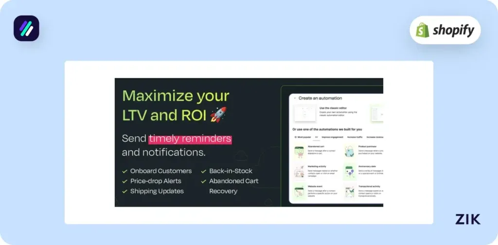 Shopify email apps PushOwl
