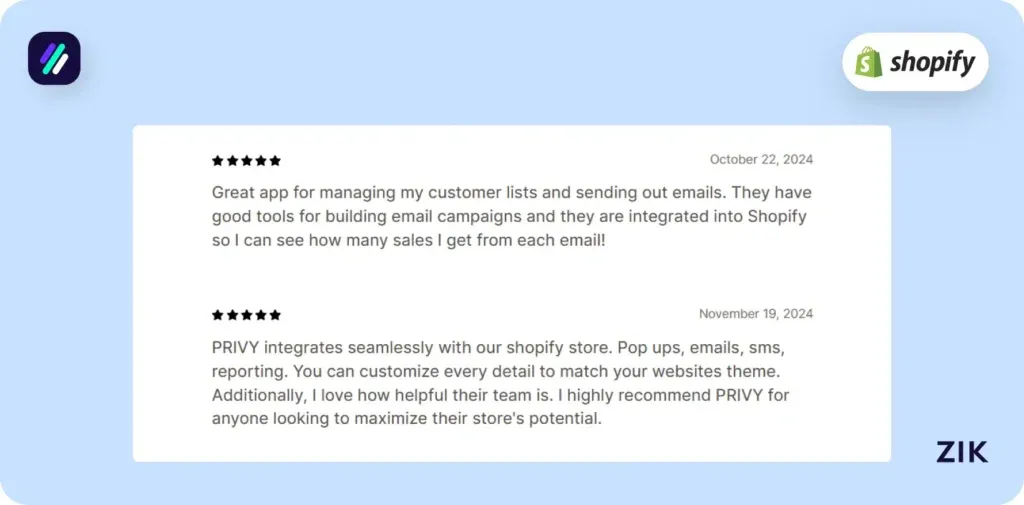 Shopify email apps privy reviews