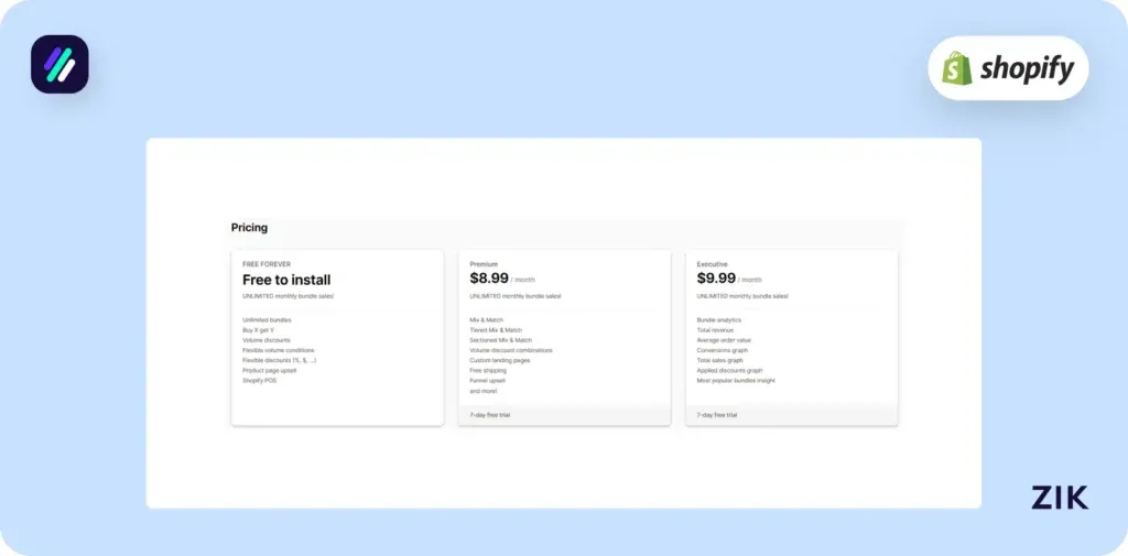Upsell Apps For Shopify Bundler pricing