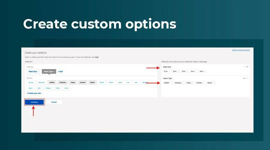 create custom options