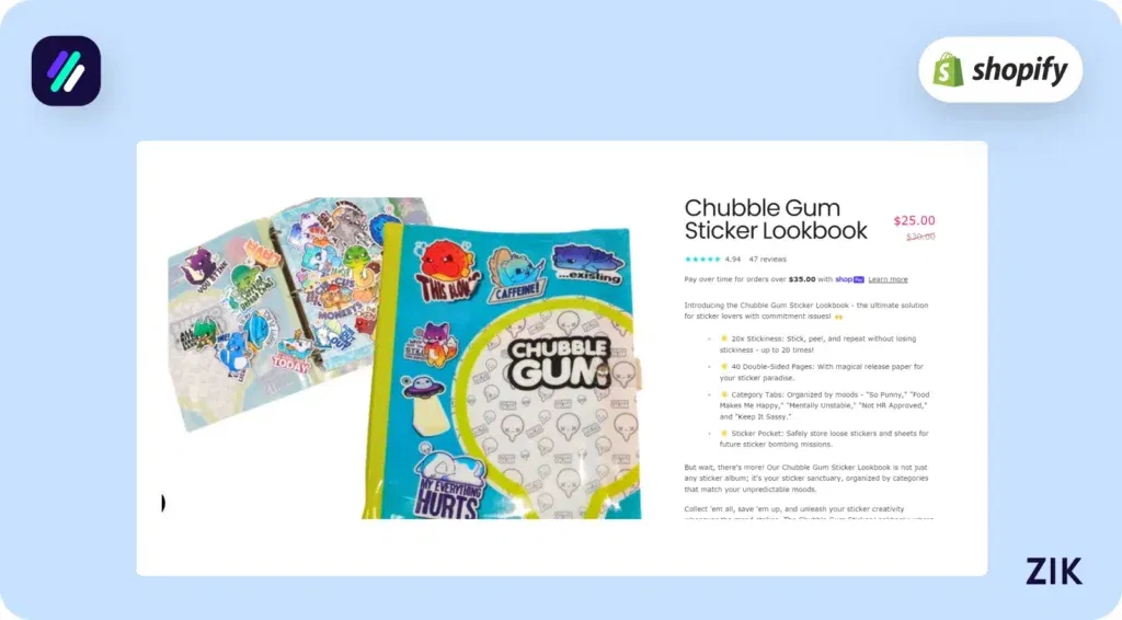 example of a sticker sold on the website