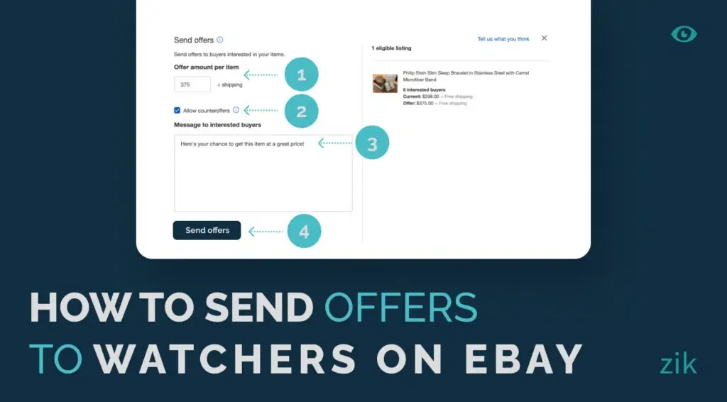 how to send offers to watchers on ebay