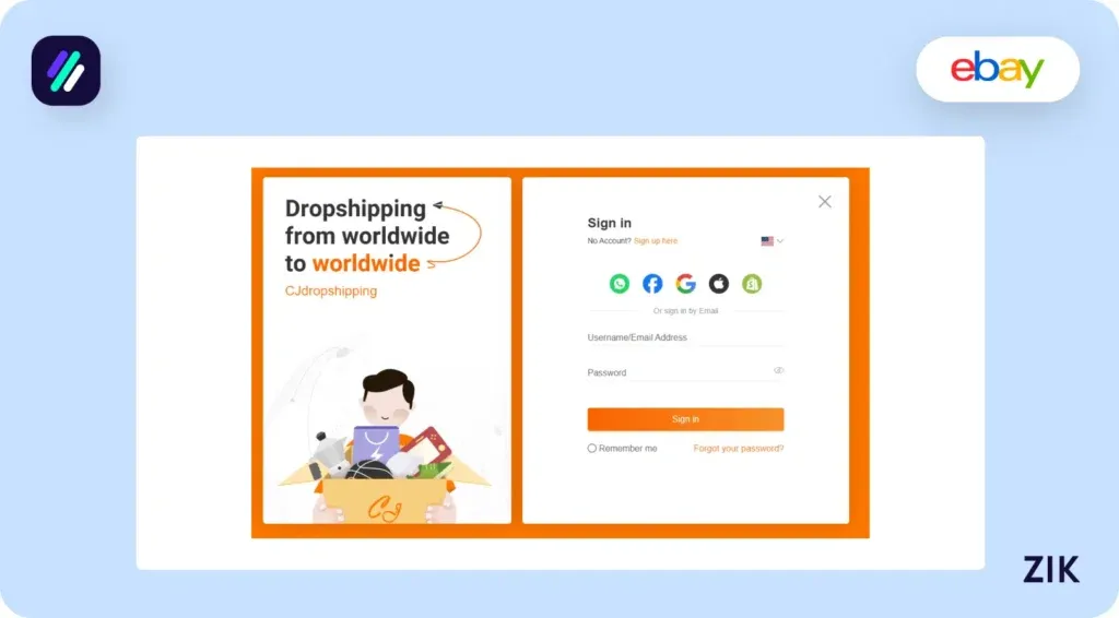 set up your account on the CJ Dropshipping website