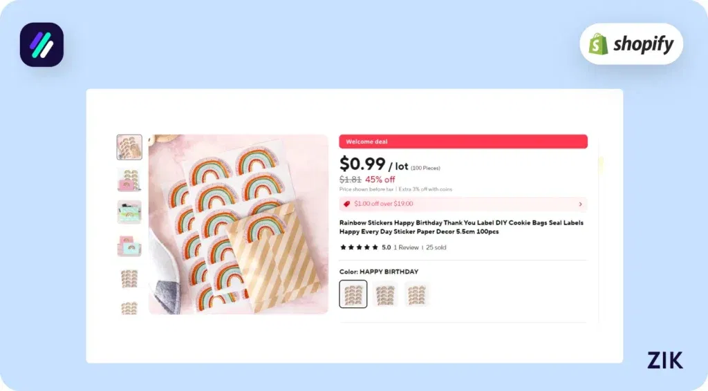 supplier for this product on Aliexpress