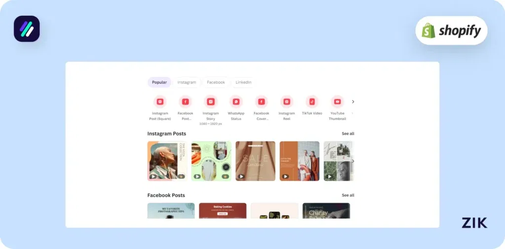 Choose your Canva template