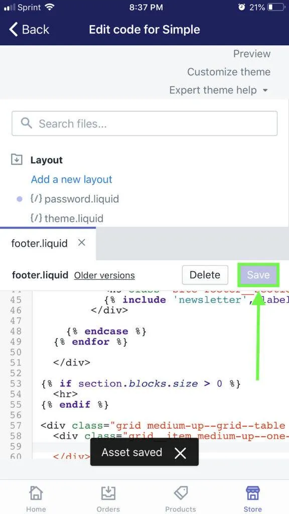 Click Save, wait for Confirmation mobile