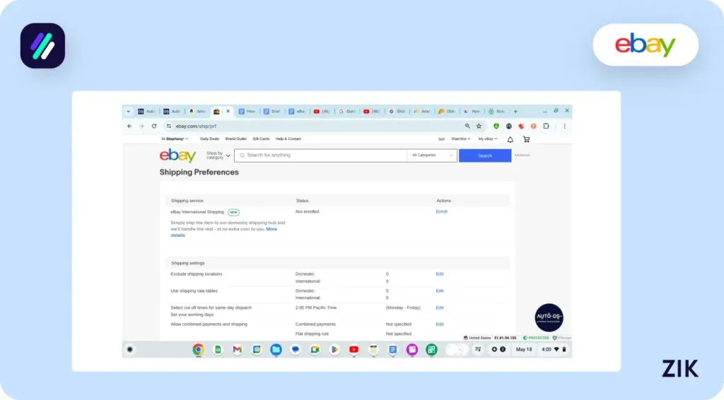 Enroll into the shipping program