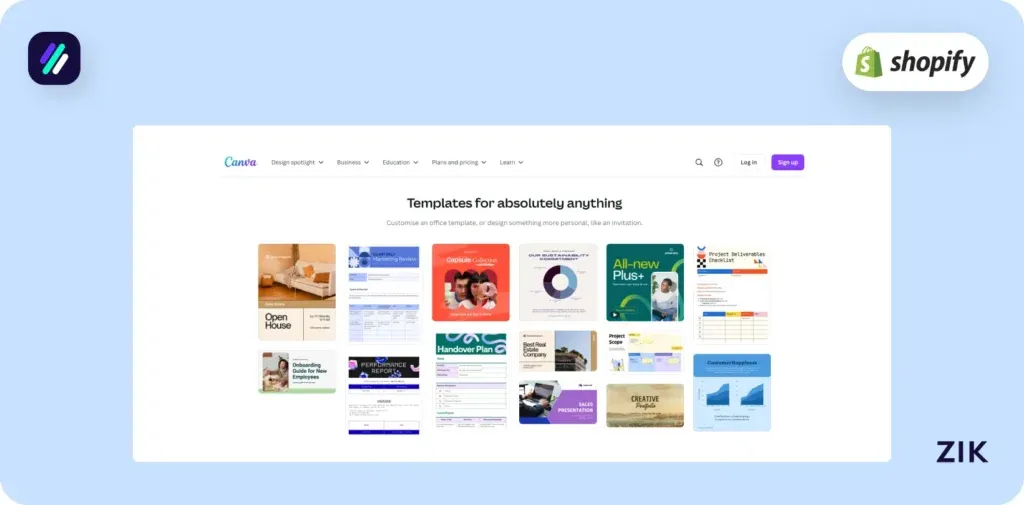 Go to the Canva website