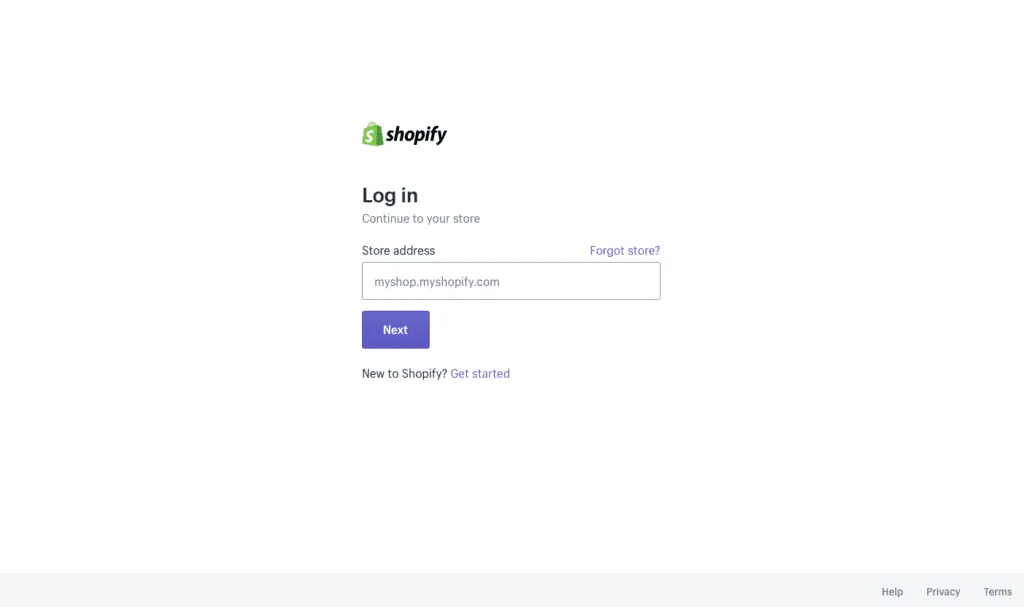 Log into your Shopify Store Account