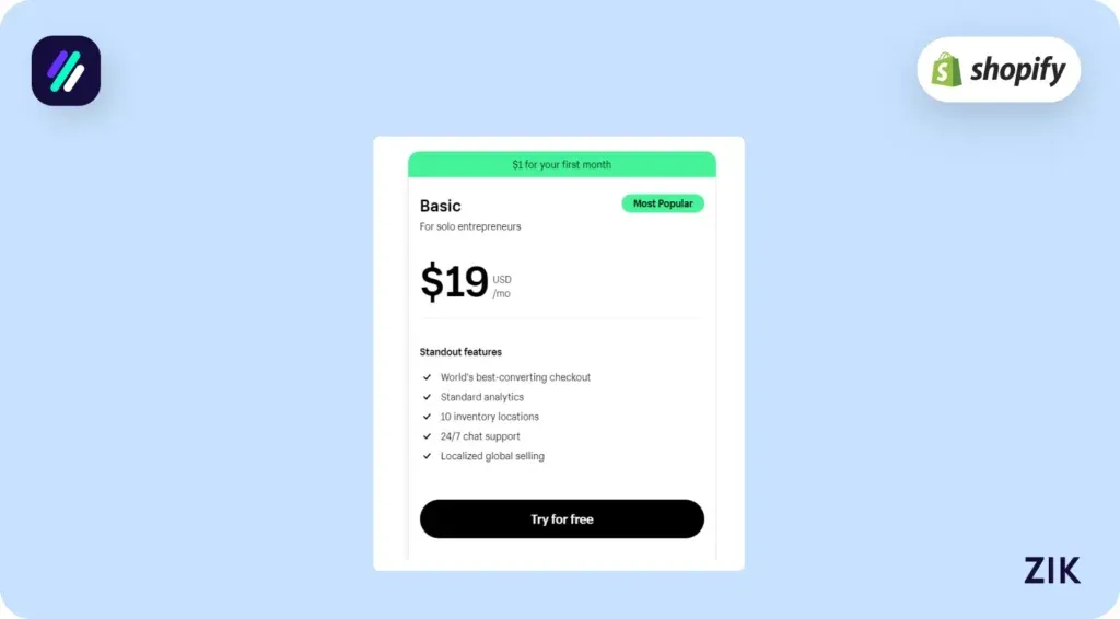 Shopify Basic Plan