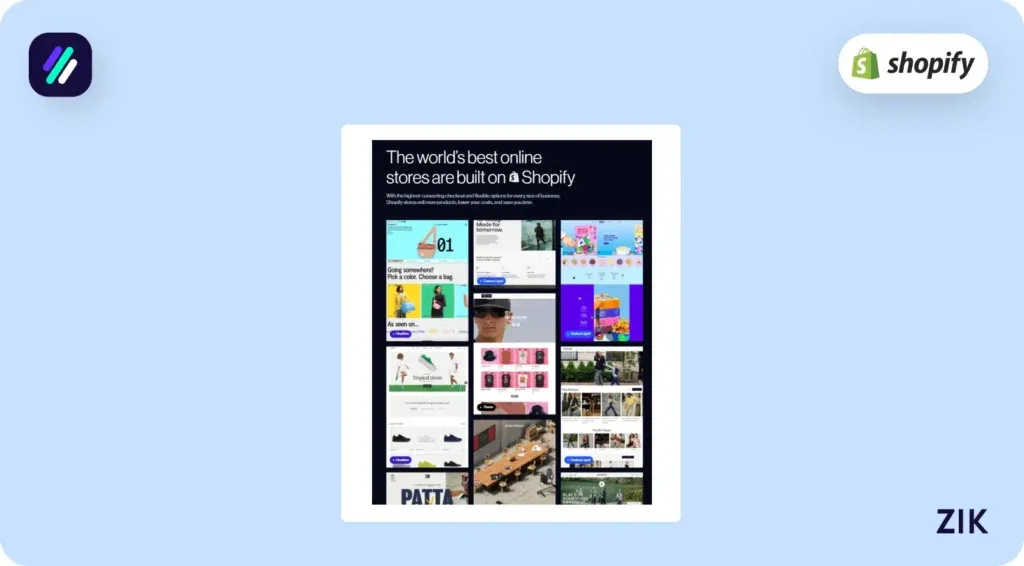 Shopify is an e commerce platform