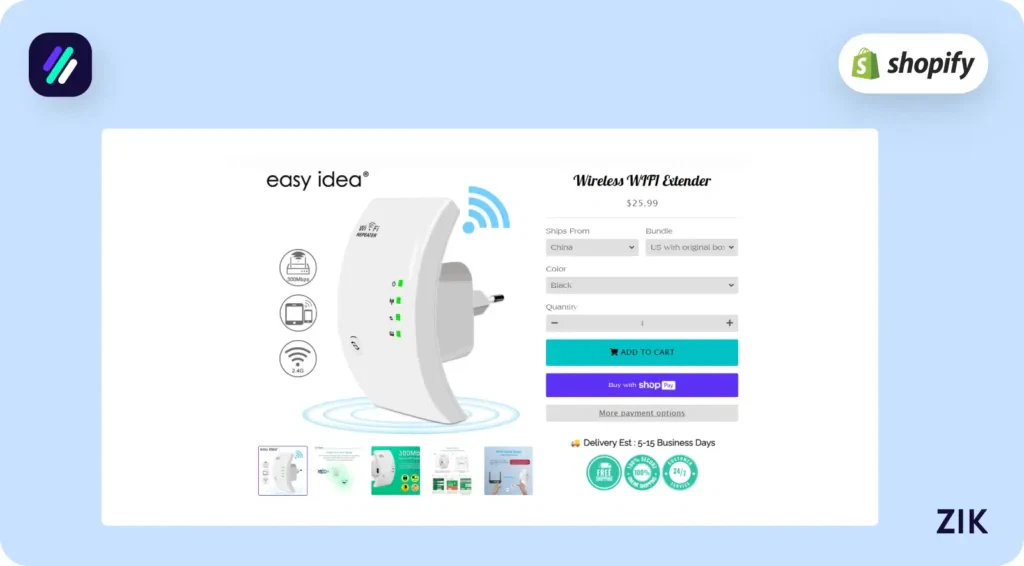 Wireless WiFi Extender from Shopify