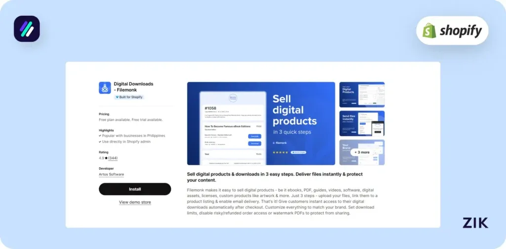 access the app’s features