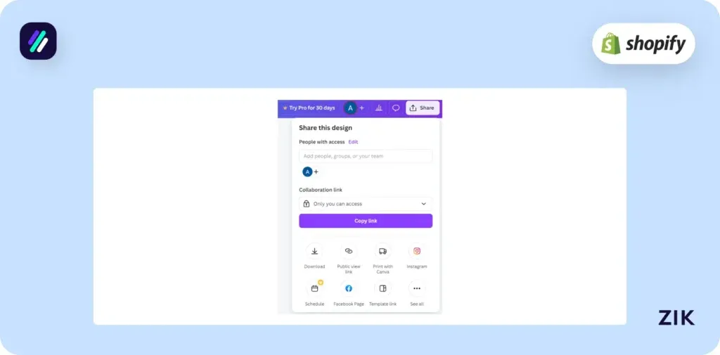 access the template link