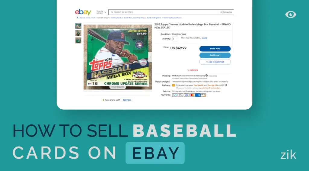 how to sell baseball cards on ebay