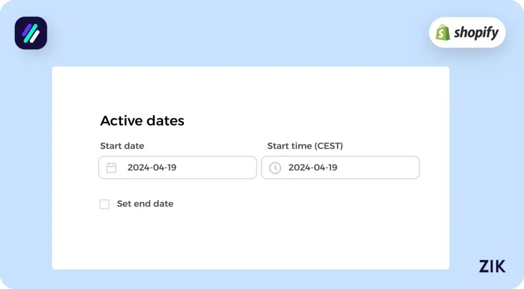 set the active dates on your discount codes