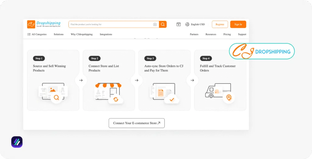 Best Shopify Suppliers cjdropshipping homepage