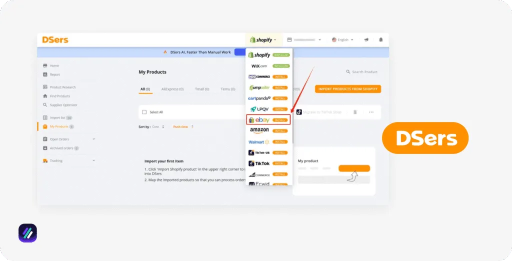 Best Shopify Suppliers dsers dashboard
