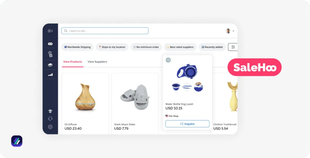 Best Shopify Suppliers salehoo dashboard