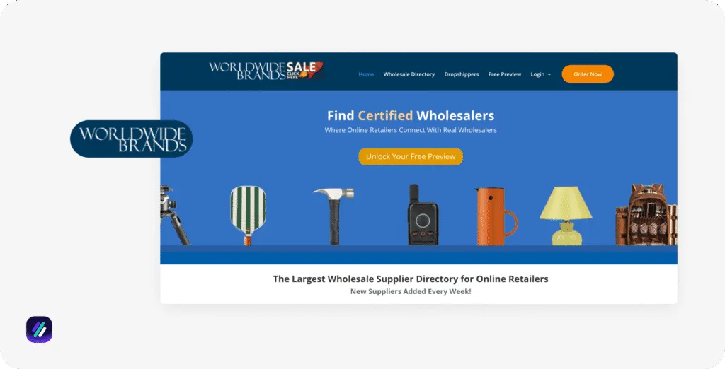 Best Shopify Suppliers worldwidebrands homepage