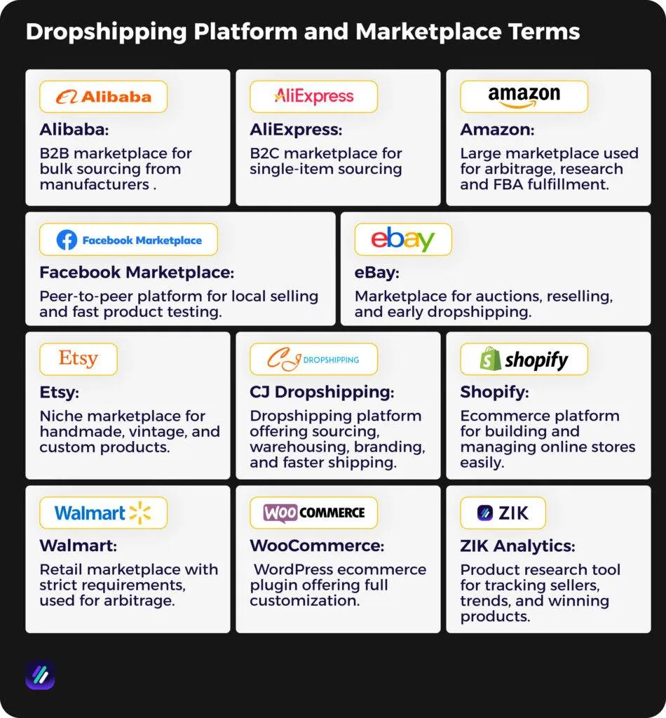 Dropshipping Platform and Marketplace Terms