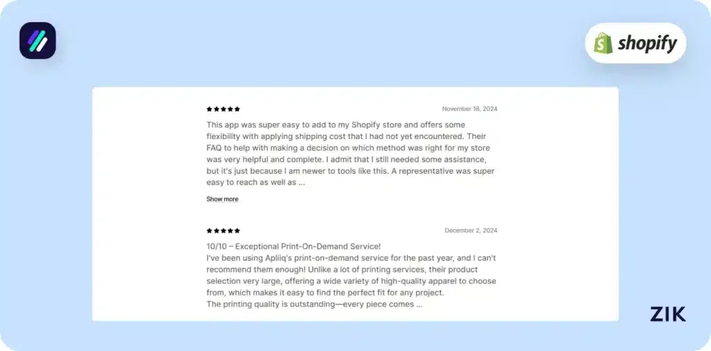 Print on Demand Apps Apliiq reviews