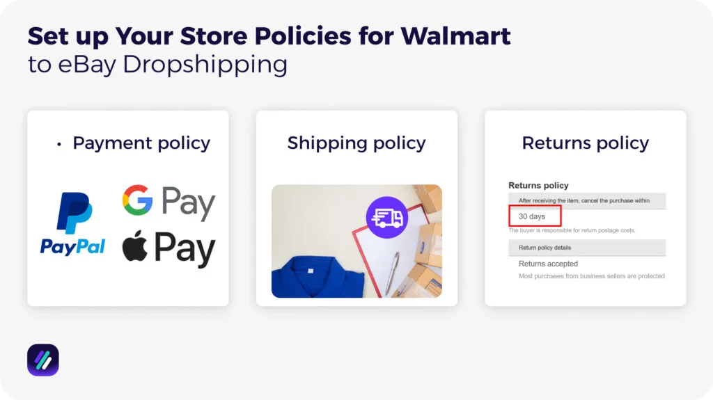 Set up Your Store Policies for Walmart to eBay Dropshipping