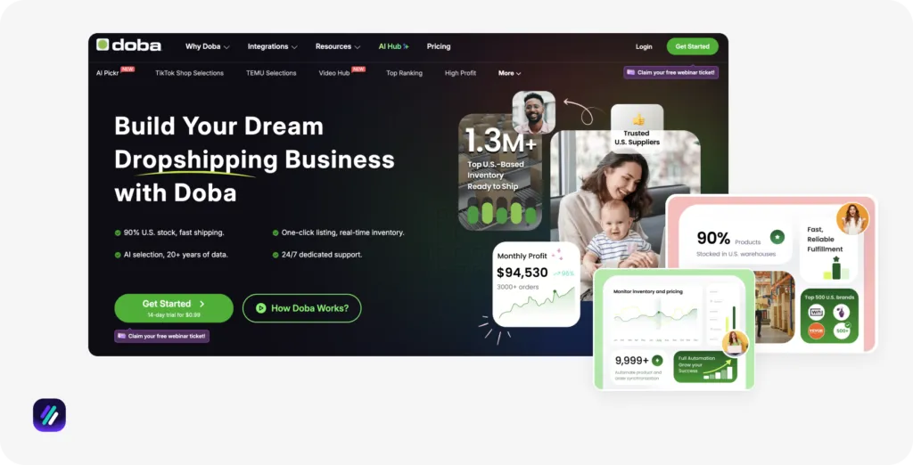 USA dropshipping suppliers Doba