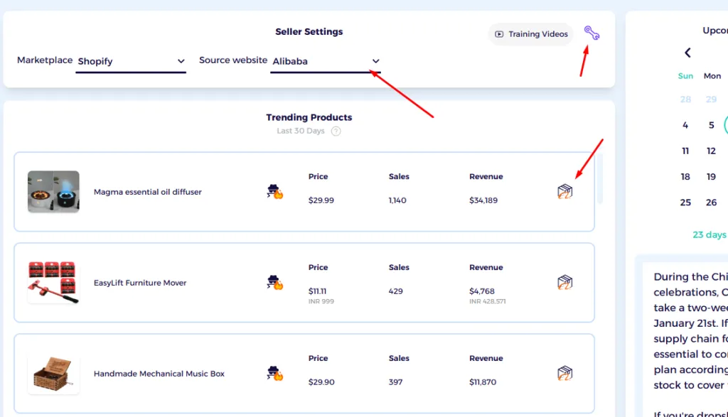 ZIK analytics supplier matching tool for alibaba to shopify supplier