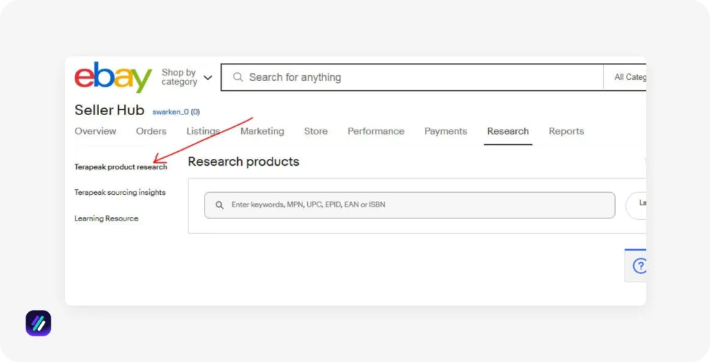amazon to ebay native product research tool terapeak