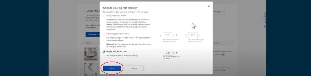 apply single ad rate strategy