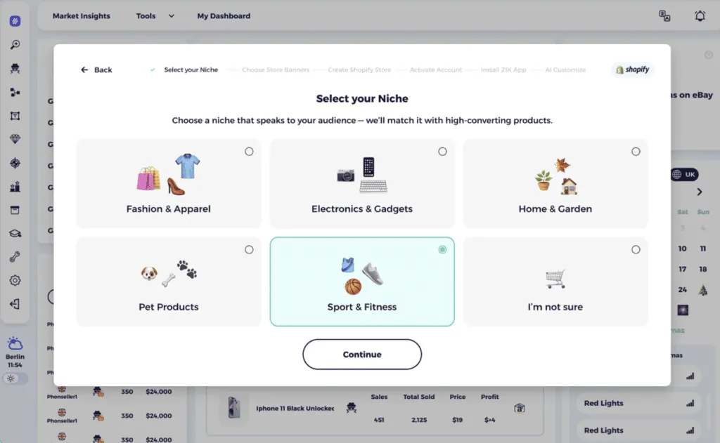 automate your dropshipping using a shopify ai store builder and select a niche